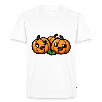 Pumpkin Halloween Cute Comic - Men's Premium Organic T-Shirt - white - Front - Nico (187cm)
