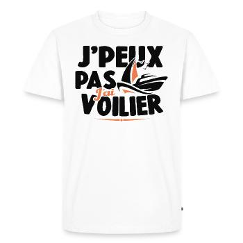 Je Peux Pas J'ai Voilier Cadeau De Voile - T-shirt Premium bio Homme - blanc - Devant - Nico (187cm)