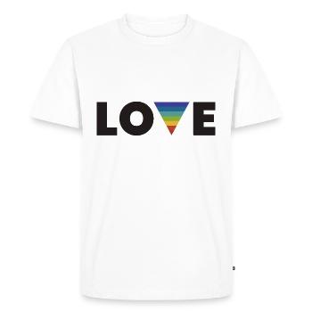 Amour arc en ciel - T-shirt Premium bio Homme - blanc - Devant - Nico (187cm)