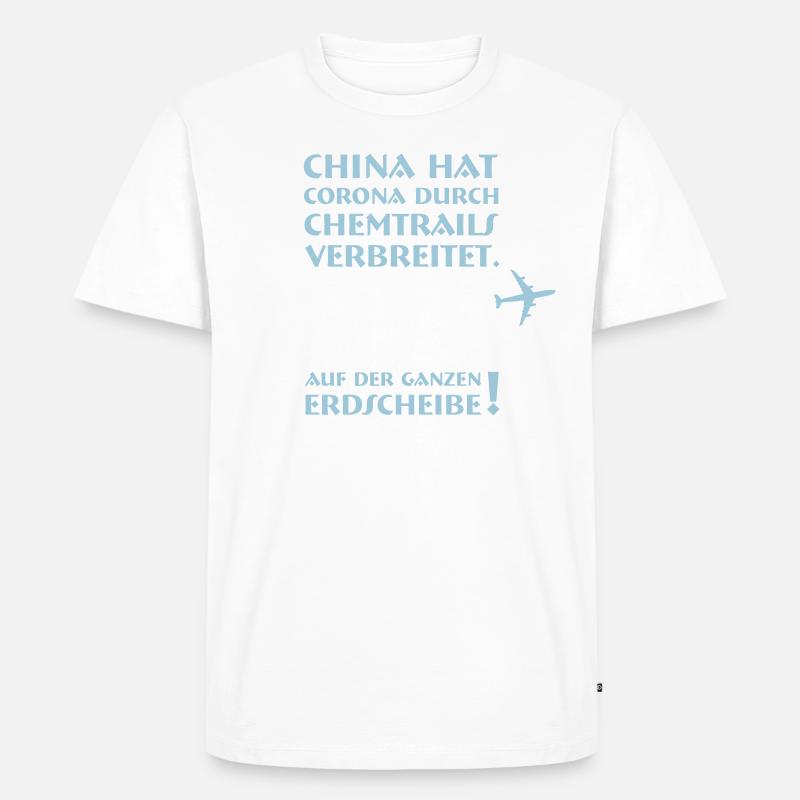 China Chemtrails mit Flugzeug - Männer Premium Bio T-Shirt - Weiß