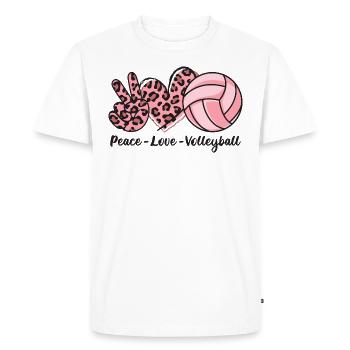 Peace Love Volleyball Volleyball and Beach Volleyball - Men's Premium Organic T-Shirt - white - Front - Nico (187cm)