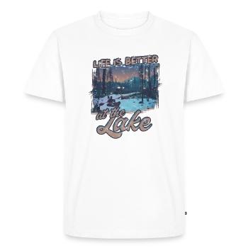 Life is better at the lake - River Kayaking - Men's Premium Organic T-Shirt - white - Front - Nico (187cm)