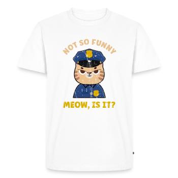 Pas si drôle miaulement, n’est-ce pas? - Tigre tabby félin - T-shirt Premium bio Homme - blanc - Devant - Nico (187cm)