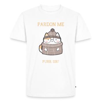 Pardonnez-moi êtes-vous aaron ronronner. Monsieur - Tiger Stripe - T-shirt Premium bio Homme - blanc - Devant - Nico (187cm)