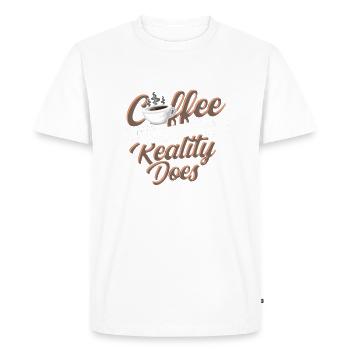 Que votre café entre en jeu avant que la réalité ne le fasse - - T-shirt Premium bio Homme - blanc - Devant - Nico (187cm)