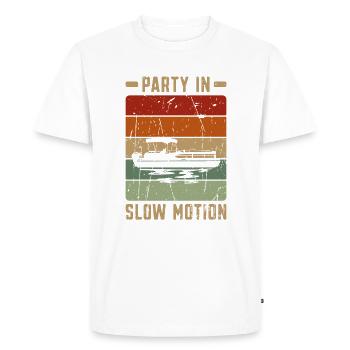 Fête au ralenti - Lake Sailboat Pontooning - T-shirt Premium bio Homme - blanc - Devant - Nico (187cm)