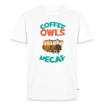 Coffee Owls Espresso Décaféiné régulier - Café décaféiné - T-shirt Premium bio Homme - blanc - Devant - Nico (187cm)
