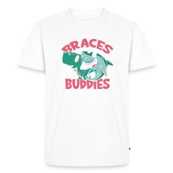 Dentiste Orthodontiste Appareils dentaires Buddies - - T-shirt Premium bio Homme - blanc - Devant - Nico (187cm)