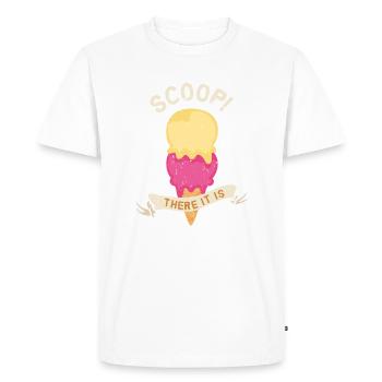 Scoop c’est là - Coloré Delicious Sweet - T-shirt Premium bio Homme - blanc - Devant - Nico (187cm)
