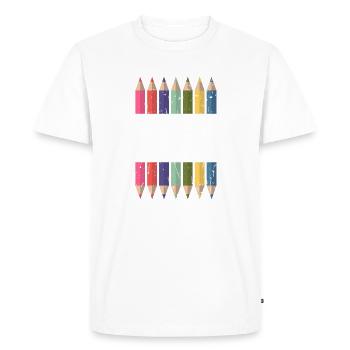 Pretty Sketchy Fun Art - crayons - T-shirt Premium bio Homme - blanc - Devant - Nico (187cm)