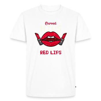 Hanches courbes et lèvres rouges - beauté - T-shirt Premium bio Homme - blanc - Devant - Nico (187cm)