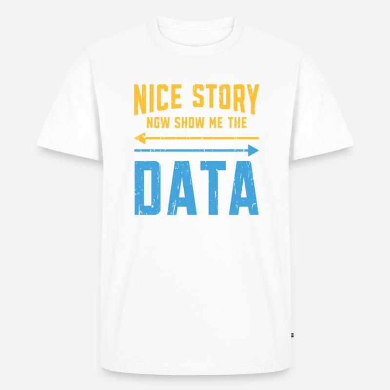 Schöne Geschichte jetzt zeige mir die Daten - Code - Männer Premium Bio T-Shirt - Weiß