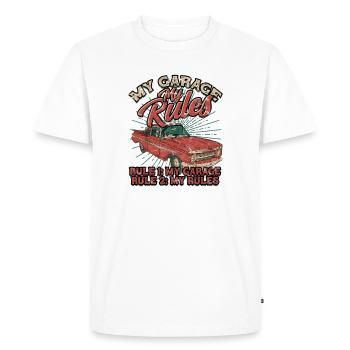 My Garage My Rules - Rule 1 My Garage Rule 2 My - Men's Premium Organic T-Shirt - white - Front - Nico (187cm)