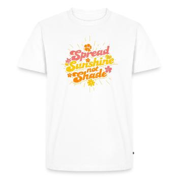 Répandre le soleil pas l’ombre - heureux - T-shirt Premium bio Homme - blanc - Devant - Nico (187cm)