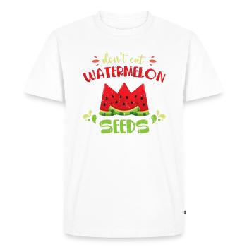 Ne mangez pas de graines de pastèque - Pastèque tropicale - T-shirt Premium bio Homme - blanc - Devant - Nico (187cm)