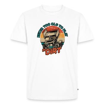 Jamais trop vieux pour jouer en terre battue - piste de terre - T-shirt Premium bio Homme - blanc - Devant - Nico (187cm)