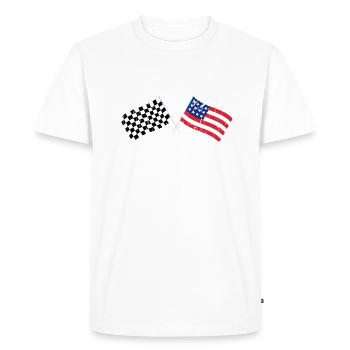 J’aime la bière et les courses de voitures de sprint et peut-être 3 - T-shirt Premium bio Homme - blanc - Devant - Nico (187cm)
