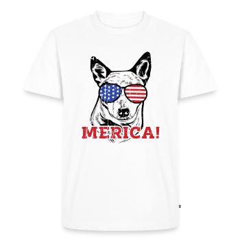 Merica! - heeler - Men's Premium Organic T-Shirt - white - Front - Nico (187cm)