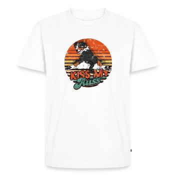Kiss my Auss - chien australien - T-shirt Premium bio Homme - blanc - Devant - Nico (187cm)