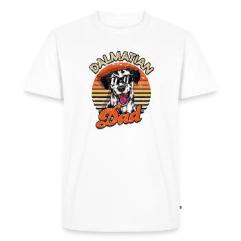 Papa dalmate - woof - T-shirt Premium bio Homme - blanc - Devant - Nico (187cm)