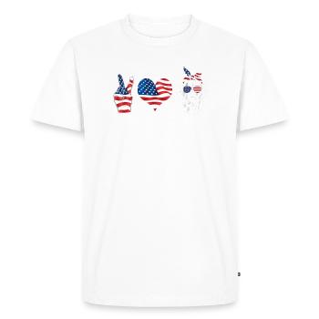 Peace Love Dalmatian - pet lover - Men's Premium Organic T-Shirt - white - Front - Nico (187cm)