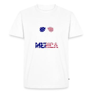 Merica - french bulldog - Men's Premium Organic T-Shirt - white - Front - Nico (187cm)