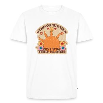 Les femmes fortes ne se flétrissent pas Elles fleurissent - lumière du soleil - T-shirt Premium bio Homme - blanc - Devant - Nico (187cm)