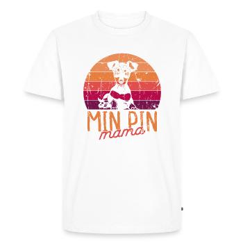 Min Pin Mama - small dog - Men's Premium Organic T-Shirt - white - Front - Nico (187cm)