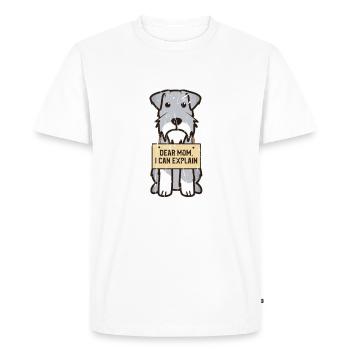 Dear mom I can explain - puppy - Men's Premium Organic T-Shirt - white - Front - Nico (187cm)