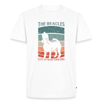 Les Beagles adorent les entendre chanter - beagle dog - T-shirt Premium bio Homme - blanc - Devant - Nico (187cm)