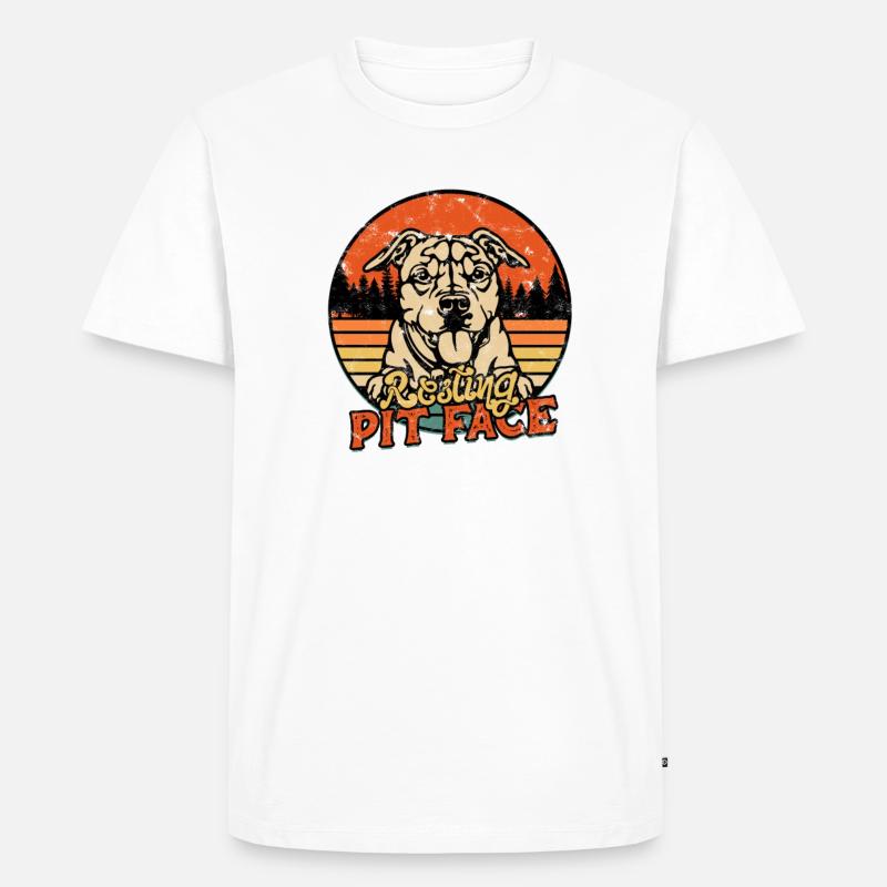 Resting pit face - pitbull - Men's Premium Organic T-Shirt - white