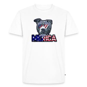 Merica - american pitbull - Men's Premium Organic T-Shirt - white - Front - Nico (187cm)