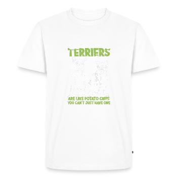 Les terriers de Boston sont comme des croustilles que vous ne pouvez pas - T-shirt Premium bio Homme - blanc - Devant - Nico (187cm)