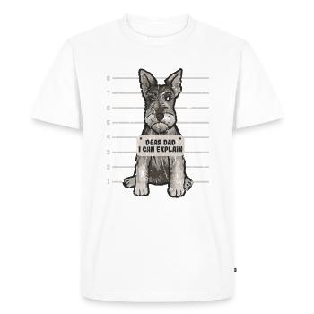 Dear dad I can explain - schnauzer lovers - Men's Premium Organic T-Shirt - white - Front - Nico (187cm)