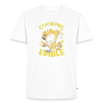 Cooking is love made edible - Cooking - Men's Premium Organic T-Shirt - white - Front - Nico (187cm)