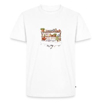 La cuisine est une aventure qui commence par une recette - T-shirt Premium bio Homme - blanc - Devant - Nico (187cm)