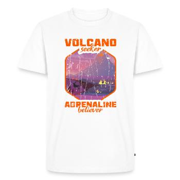Volcano seeker, adrenaline believer - Volcano - Men's Premium Organic T-Shirt - white - Front - Nico (187cm)