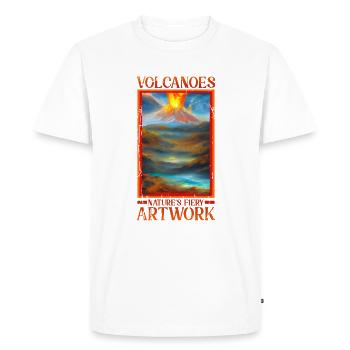Volcanoes: Nature's fiery artwork - Volcano - Men's Premium Organic T-Shirt - white - Front - Nico (187cm)