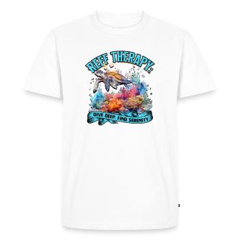 Thérapie récifale : Plongez profondément, trouvez la sérénité - Reef - T-shirt Premium bio Homme - blanc - Devant - Nico (187cm)