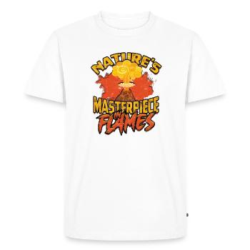 Nature's masterpiece in flames - Volcano - Men's Premium Organic T-Shirt - white - Front - Nico (187cm)