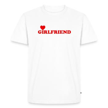 J’AIME MA PETITE AMIE SEXY ALORS S’IL VOUS PLAÎT RESTEZ LOIN DE - T-shirt Premium bio Homme - blanc - Devant - Nico (187cm)