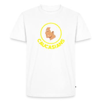 Caucasiens - Identité ethnique - T-shirt Premium bio Homme - blanc - Devant - Nico (187cm)