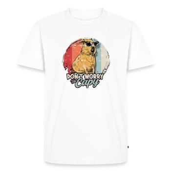 Dont Be Worry Be Capy - Zoo Animal - Animal Lovers - Men's Premium Organic T-Shirt - white - Front - Nico (187cm)
