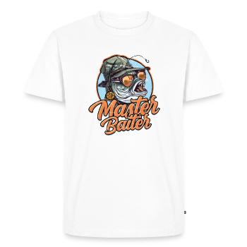 master baiter - Bass Fishing - Fishing Humor - Men's Premium Organic T-Shirt - white - Front - Nico (187cm)