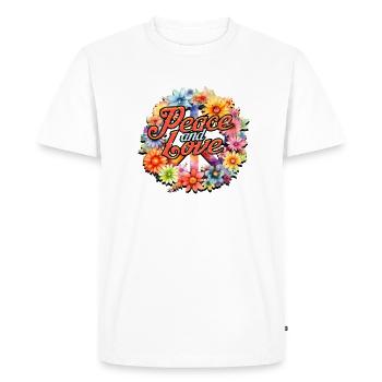 Paix et amour - Harmonie - T-shirt Premium bio Homme - blanc - Devant - Nico (187cm)