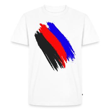Drapeau polyamour Drapeau polyamour Pride Polyamour - T-shirt Premium bio Homme - blanc - Devant - Nico (187cm)