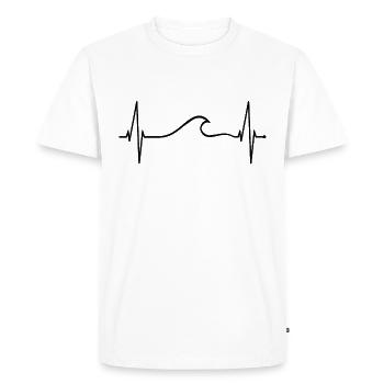 Surfer heartbeat wave surf pulse heart for surfing - Men's Premium Organic T-Shirt - white - Front - Nico (187cm)