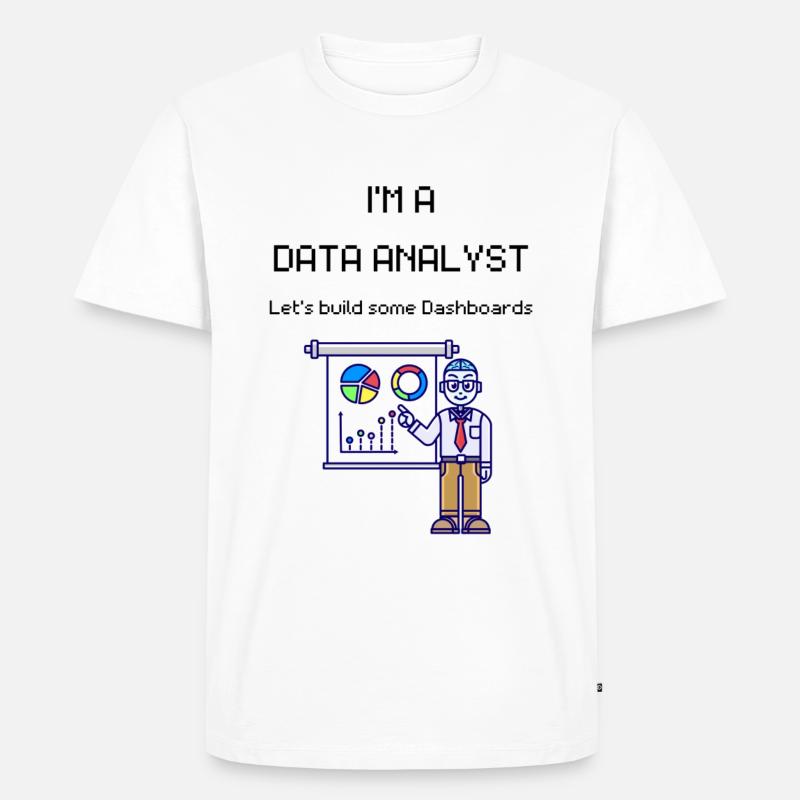 Data Analyst Engineer Power BI SQL Data AI Coder - Men's Premium Organic T-Shirt - white