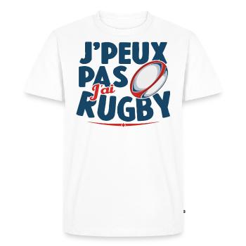 Je Peux Pas J'ai Rugby Cadeau Amoureux De Rugby - T-shirt Premium bio Homme - blanc - Devant - Nico (187cm)