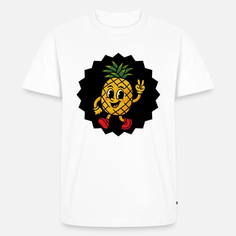 Ananas Peace - Comic - Männer Premium Bio T-Shirt - Weiß